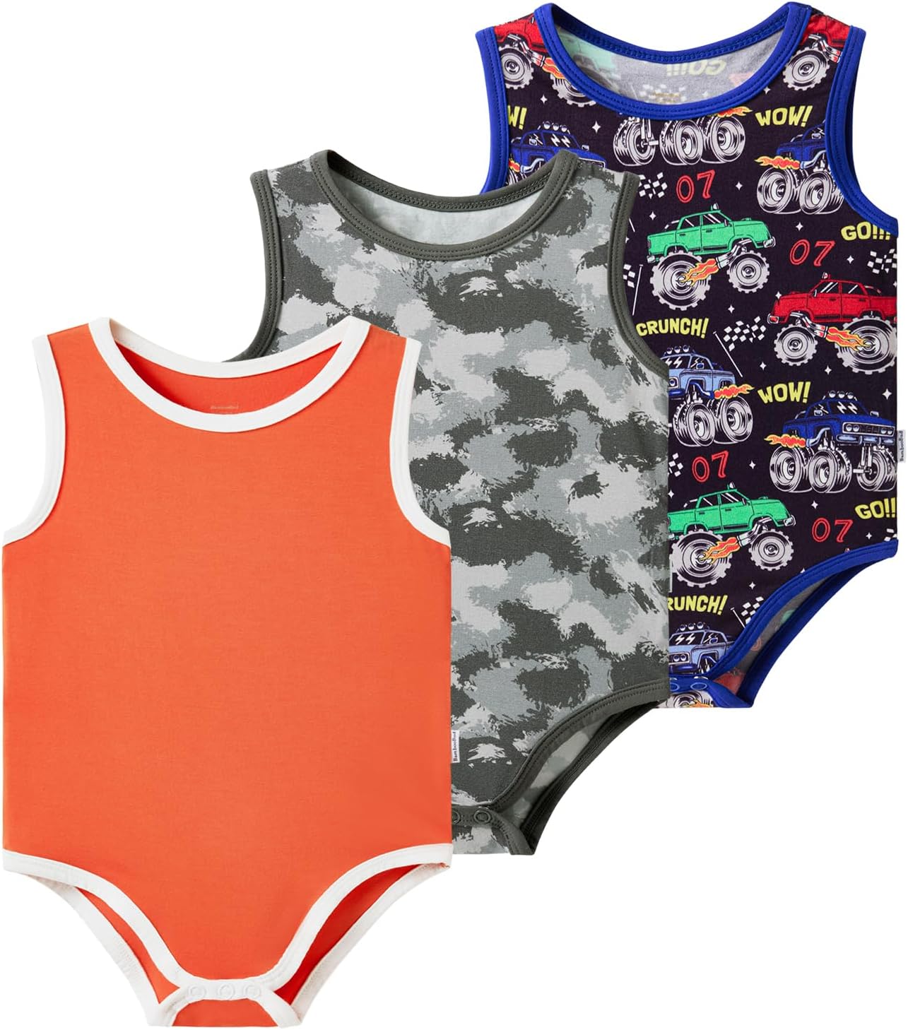 Baby Boy Girl Pajamas Toddler Infant Unisex Sleeveless Sleep Bodysuit Sleepwear Newborn Snap Snug Fit 3-Pack