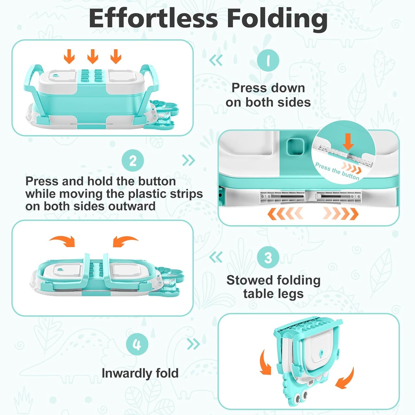 Collapsible Baby Bathtub for Newborn with Thermometer & 1 Soft Floating Cushion & Drain Hole, Foldable & Portable Travel Baby Bath Tub for Newborns to Toddlers 0-36 Months Boys, Cyan