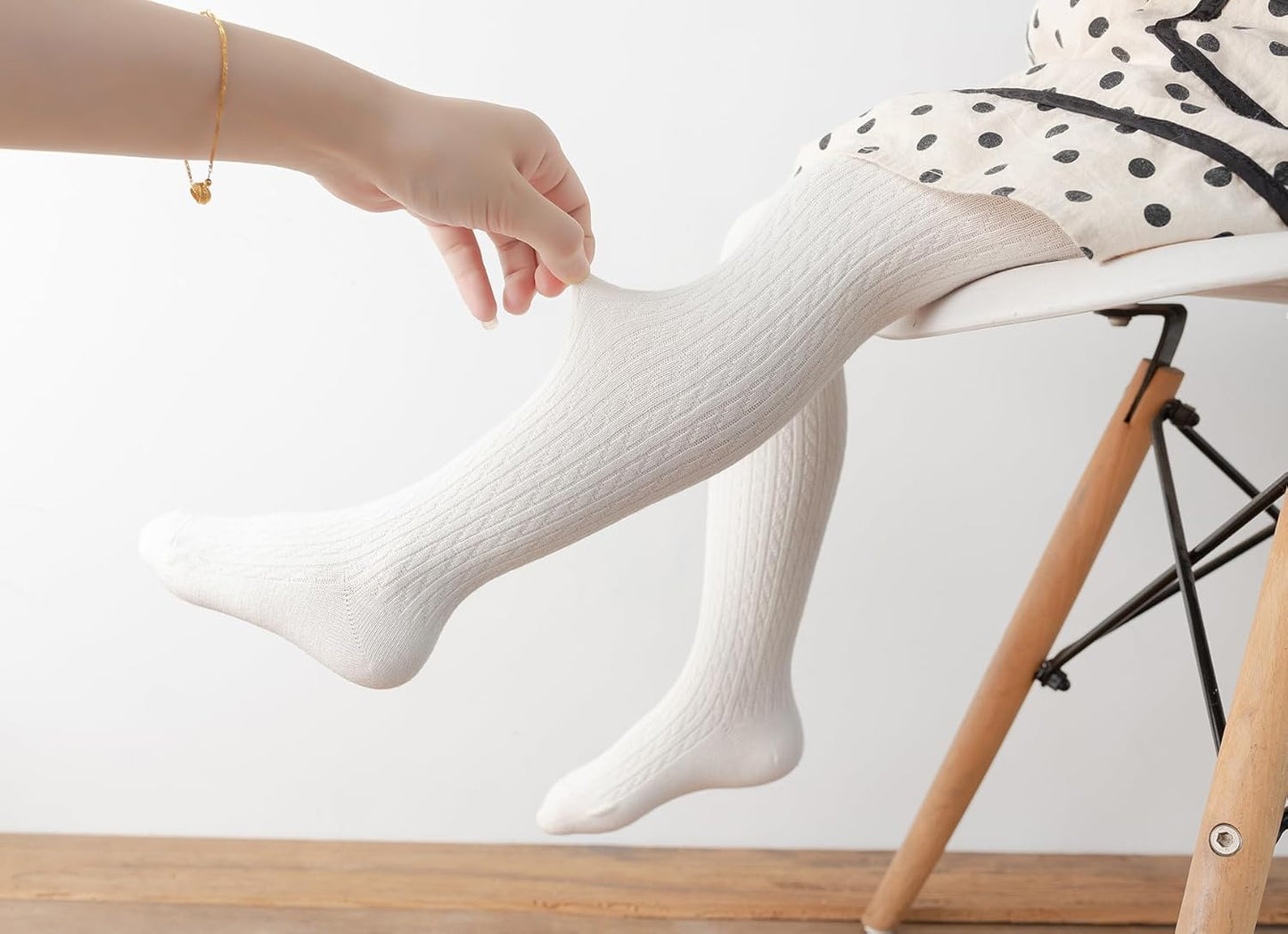 CHUNG Toddler Little Girls Cotton Tights Footed Thick Winter Cable Knit Legging Pantyhose Stocking