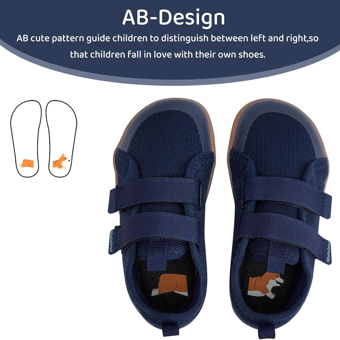 WateLves Toddler Little Kids Wide Barefoot Shoes The First Walking Shoes Girls Boys Breathable Zero Drop Minimalist Sneakers with Wide Toe Box Natural to Grow