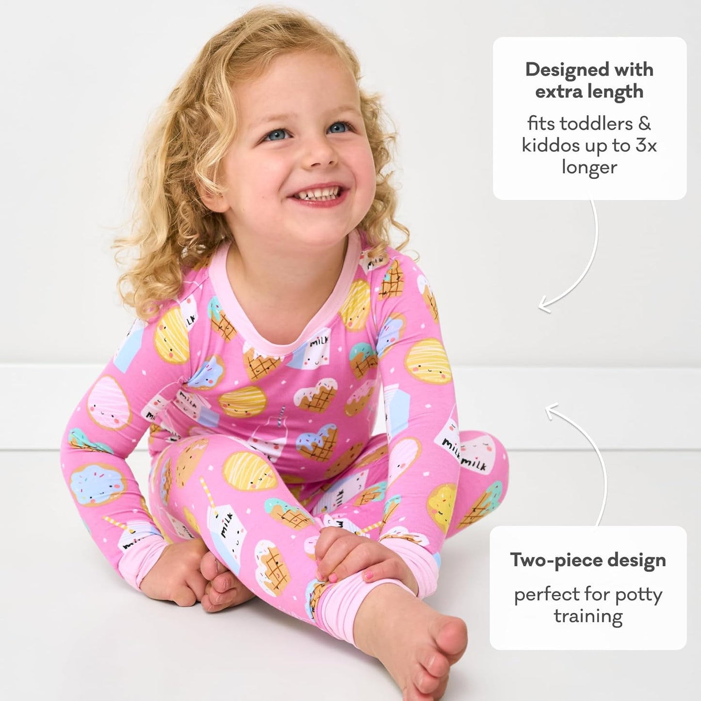 Little Sleepies Two-Piece Pajama Set for Boys & Girls, Soft Viscose from Bamboo Toddler Pajamas for Kids, Family Matching PJs
