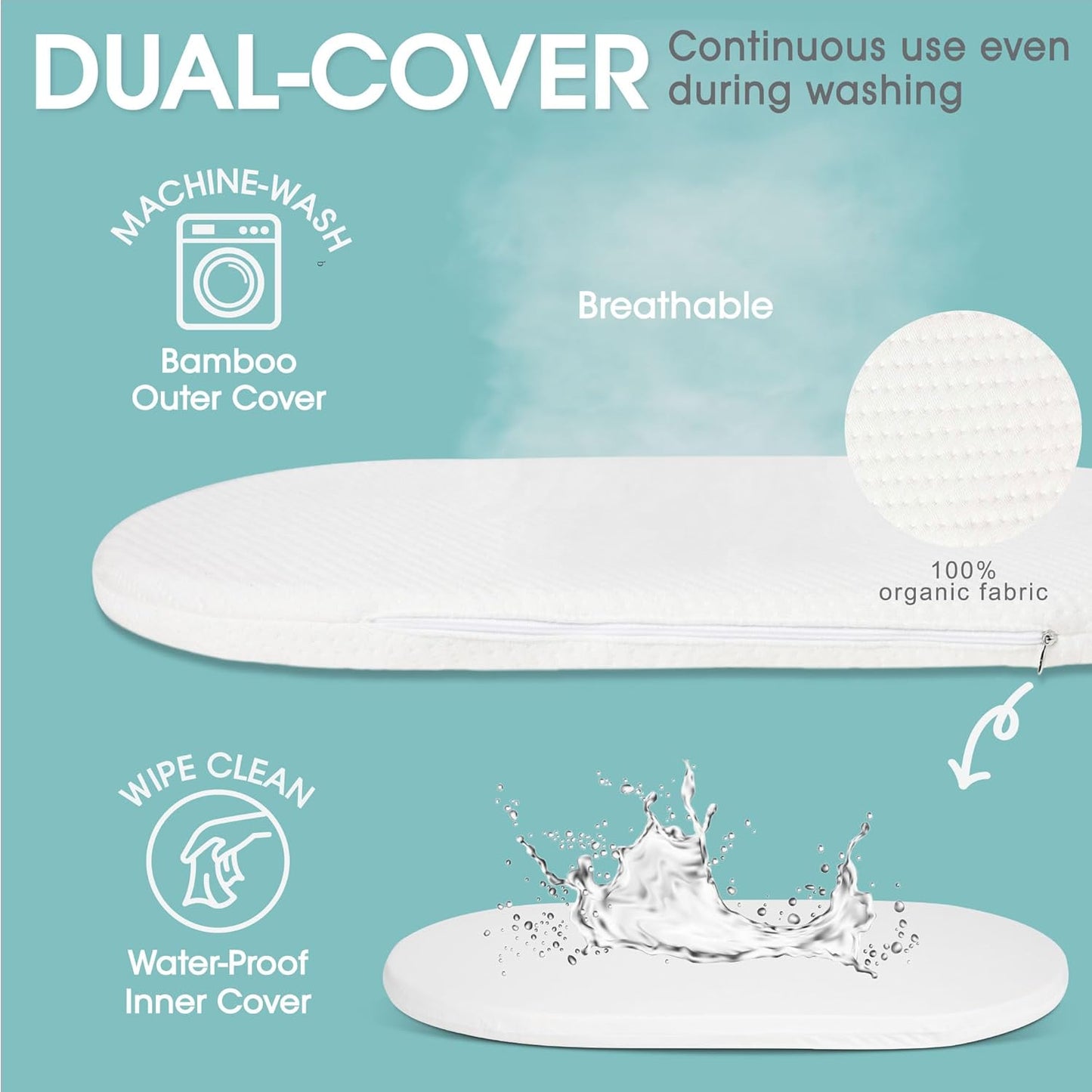 J&JOO Baby Changing Basket includes Diaper Caddy - Breathable & Waterproof Dual-Cover, Portable, Changing Pad for Dresser & Changing Table, Gift for Baby Shower (Brown & White, Diaper Caddy Set)