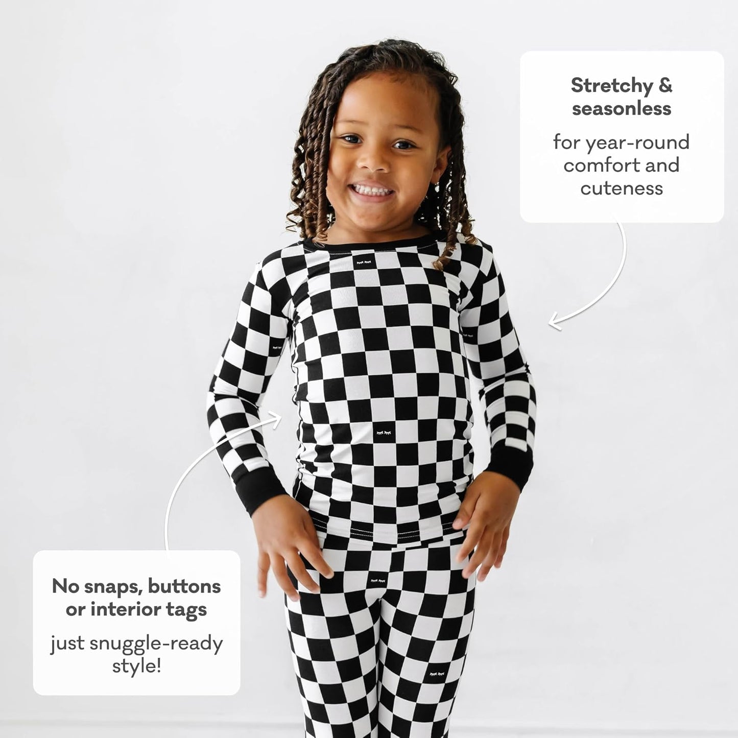 Little Sleepies Two-Piece Pajama Set for Boys & Girls, Soft Viscose from Bamboo Toddler Pajamas for Kids, Family Matching PJs