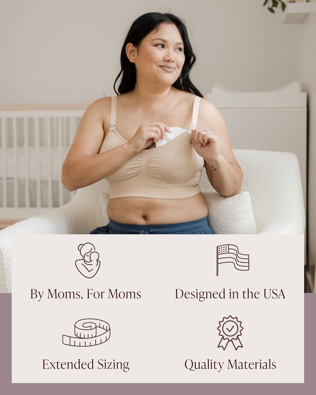 Kindred Bravely Organic Reusable Nursing Pads, Washable, for Breastfeeding & Leaking with Carry Bag, 10 Pack 4.5" D (Twilight Regular)