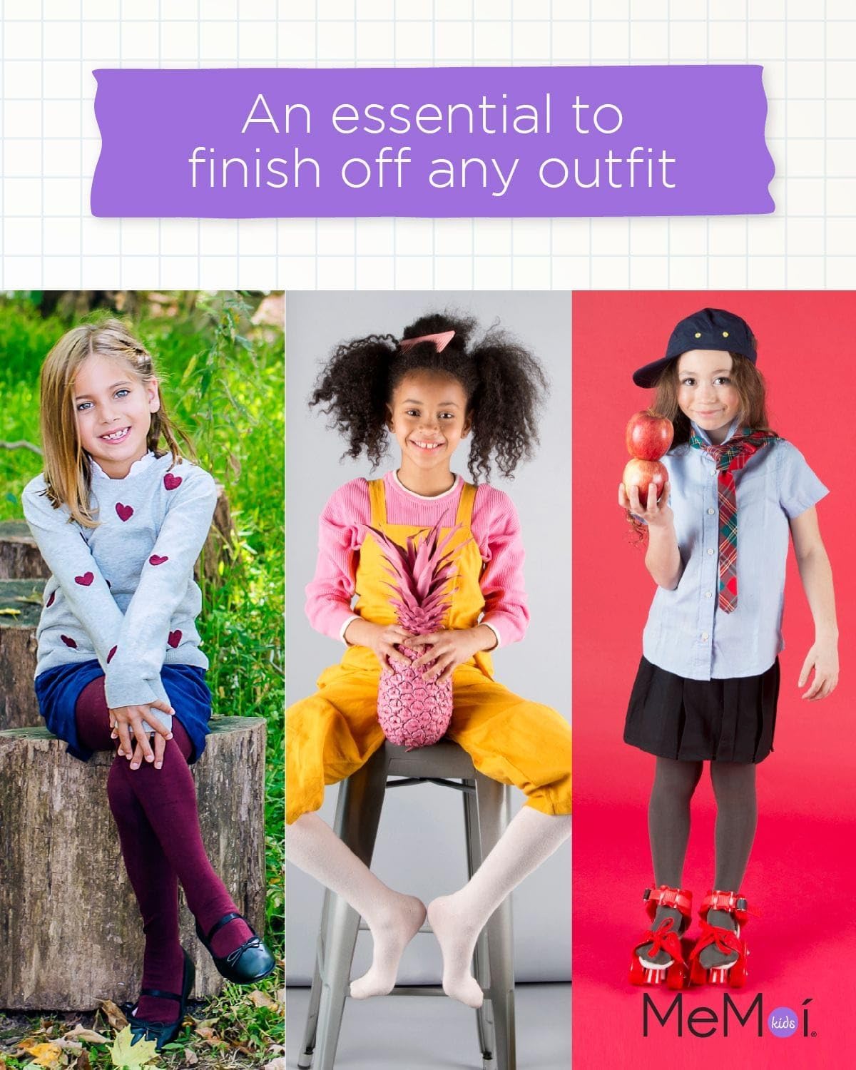 MeMoi Soft Pima Cotton Tights for Girls, Soft and Lightweight Opaque Tights for girls - Sizes 8 to 16