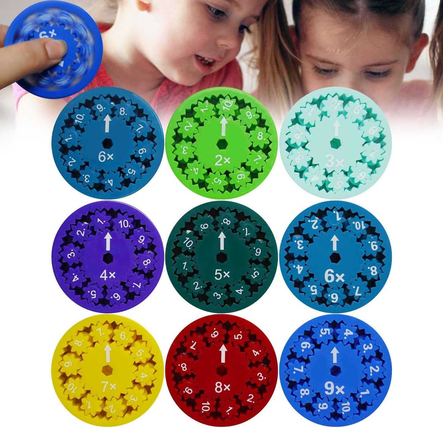 Math Fidget Toy, Math Fact Fidget Toys, Round Single Digit Multiplication & Division Math Counting Toys, Math Learning & Education Toys Gifts for Kids