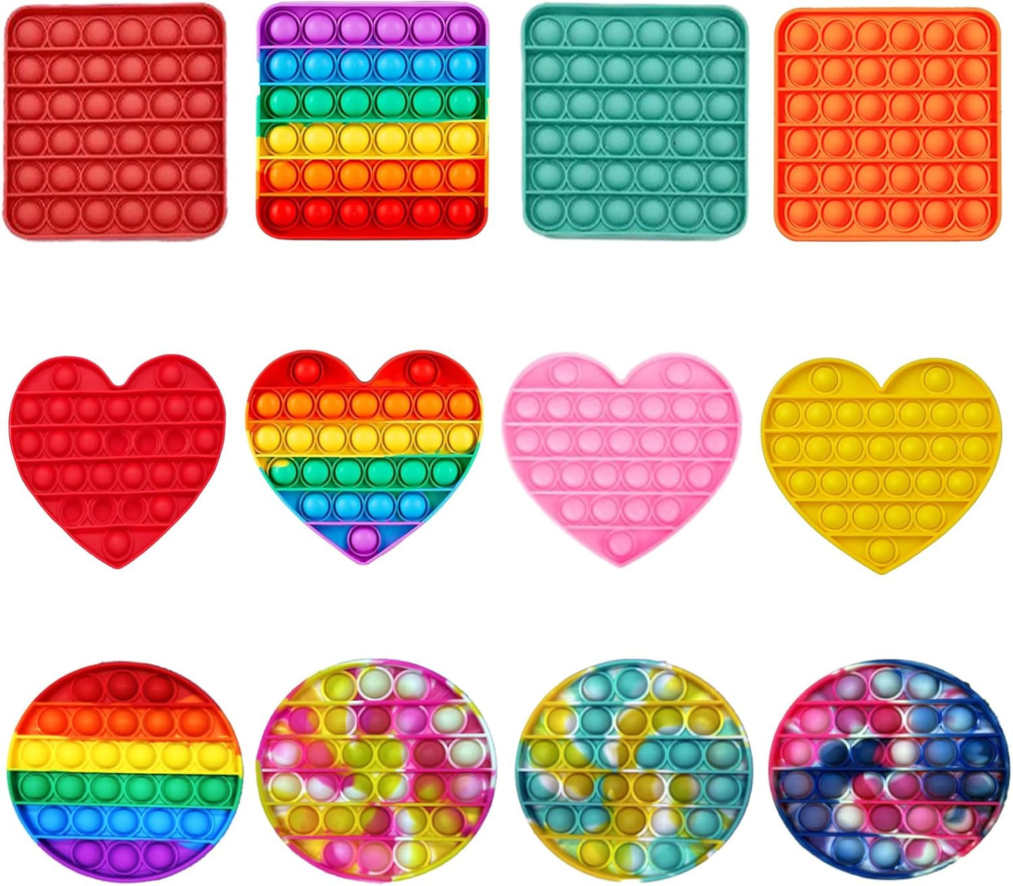 48pcs 5in Random Pop Bubble Fidget Sensory Toys, Pop Toy Bulk for Party Favor, Classroom Student Prizes Easter Basket Goodie Bag Stuffers Christmas Valentine Gift for Kid