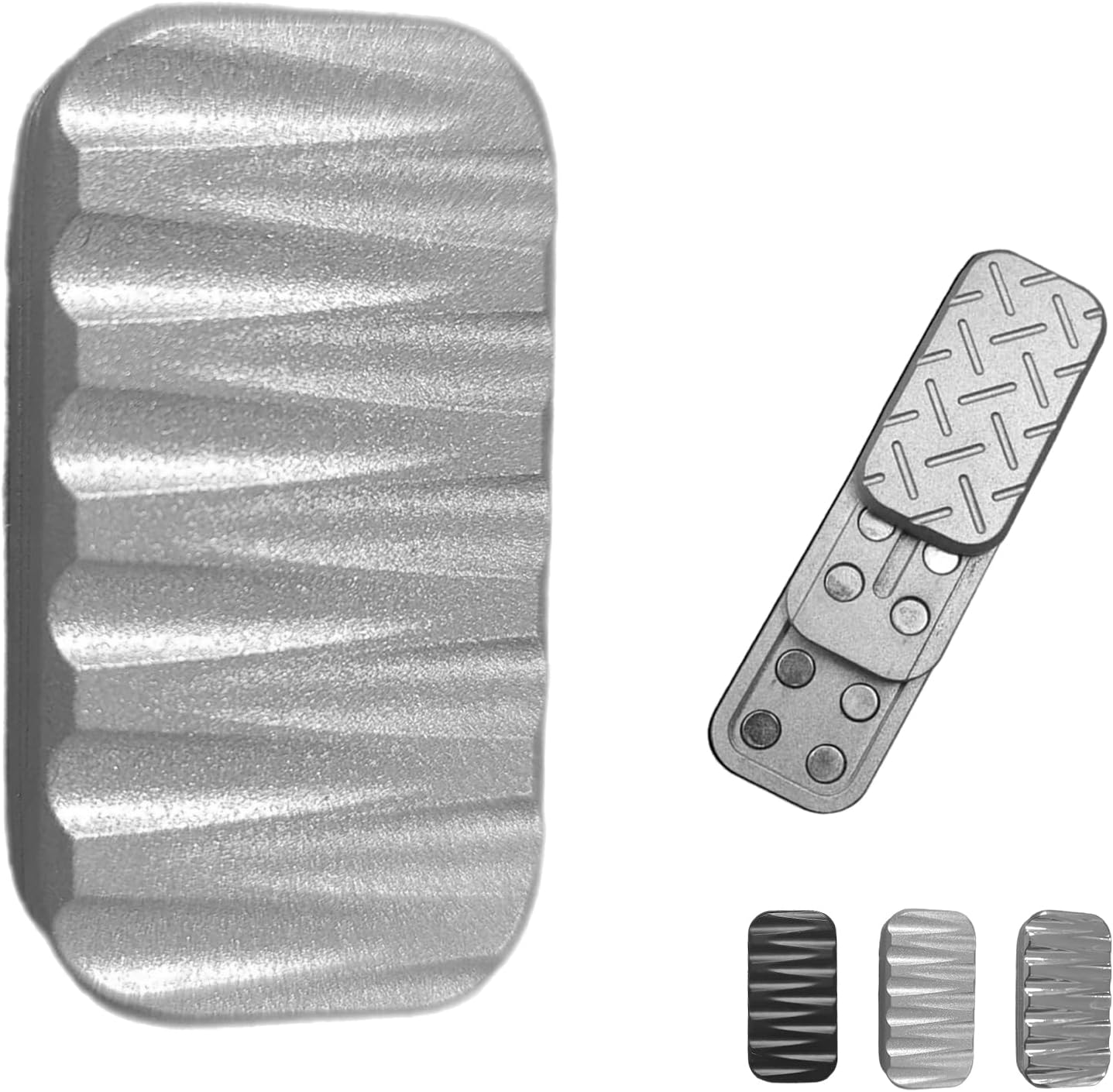 Fidget Slider 3 Layer EDC Metal Magnetic Fidget Toys Adults, Desk Toys Gift for Stress Relief (Grey)