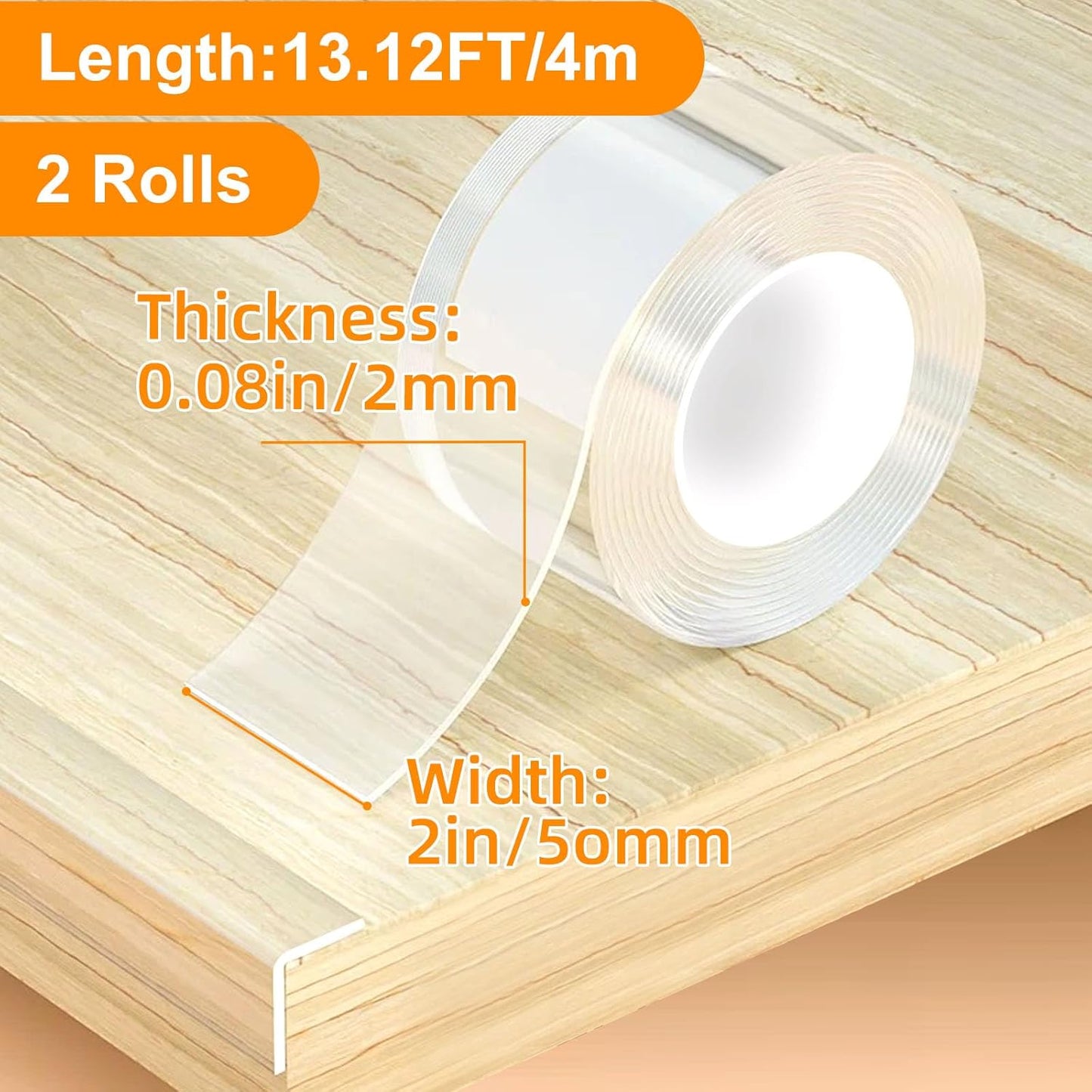 Clear Soft Corner Protectors for Furniture Strip,2 in x 13.12 FT x 2 Rolls,Sharp Edge & Table Bumper,Window Edge,Wall Protector, Soft Corner Guards Safe for Proof,Table Corner Protectors in Family