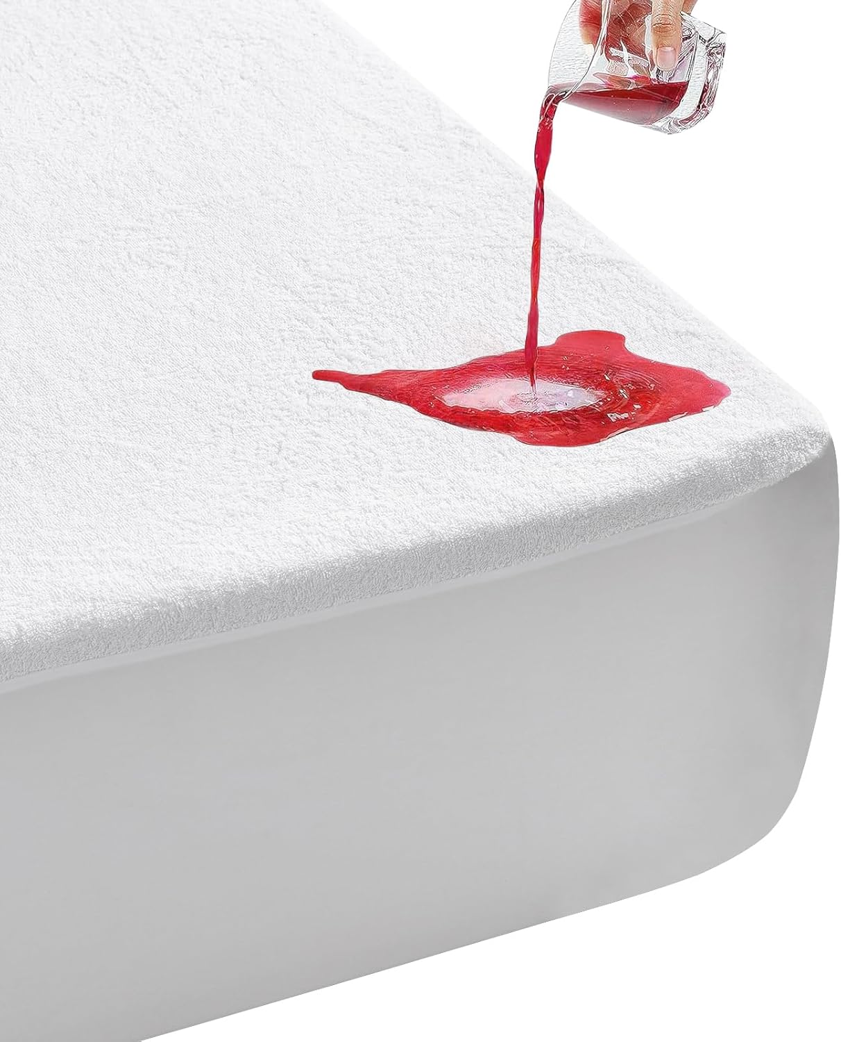 LAVANCE Premium Cotton Terry Mattress Protector – Queen Size, Waterproof Soft Noiseless Dirt-Proof Washable Bed Mattress Cover