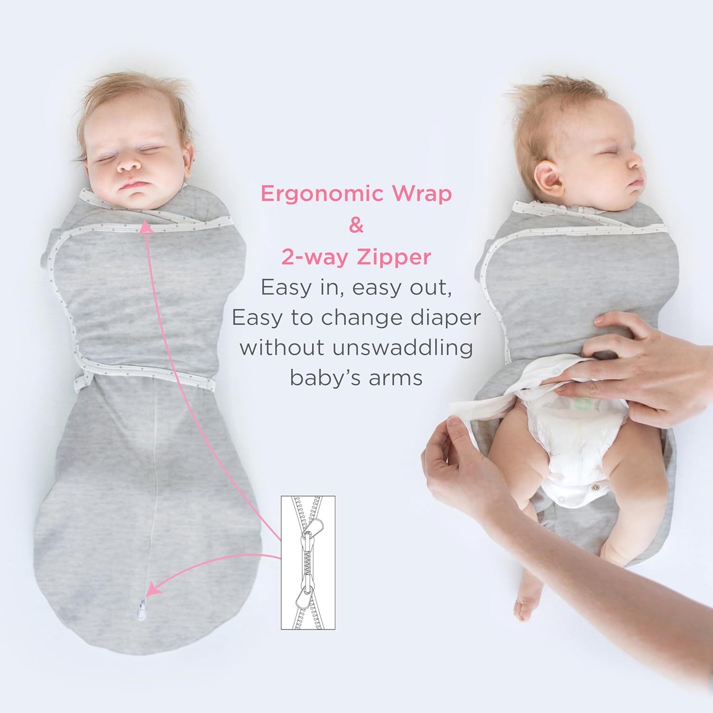 SwaddleDesigns 6-Way Omni Swaddle Sack Arms Up Swaddle for Newborn, More Options to Calm Startle Reflex, Improves Sleep