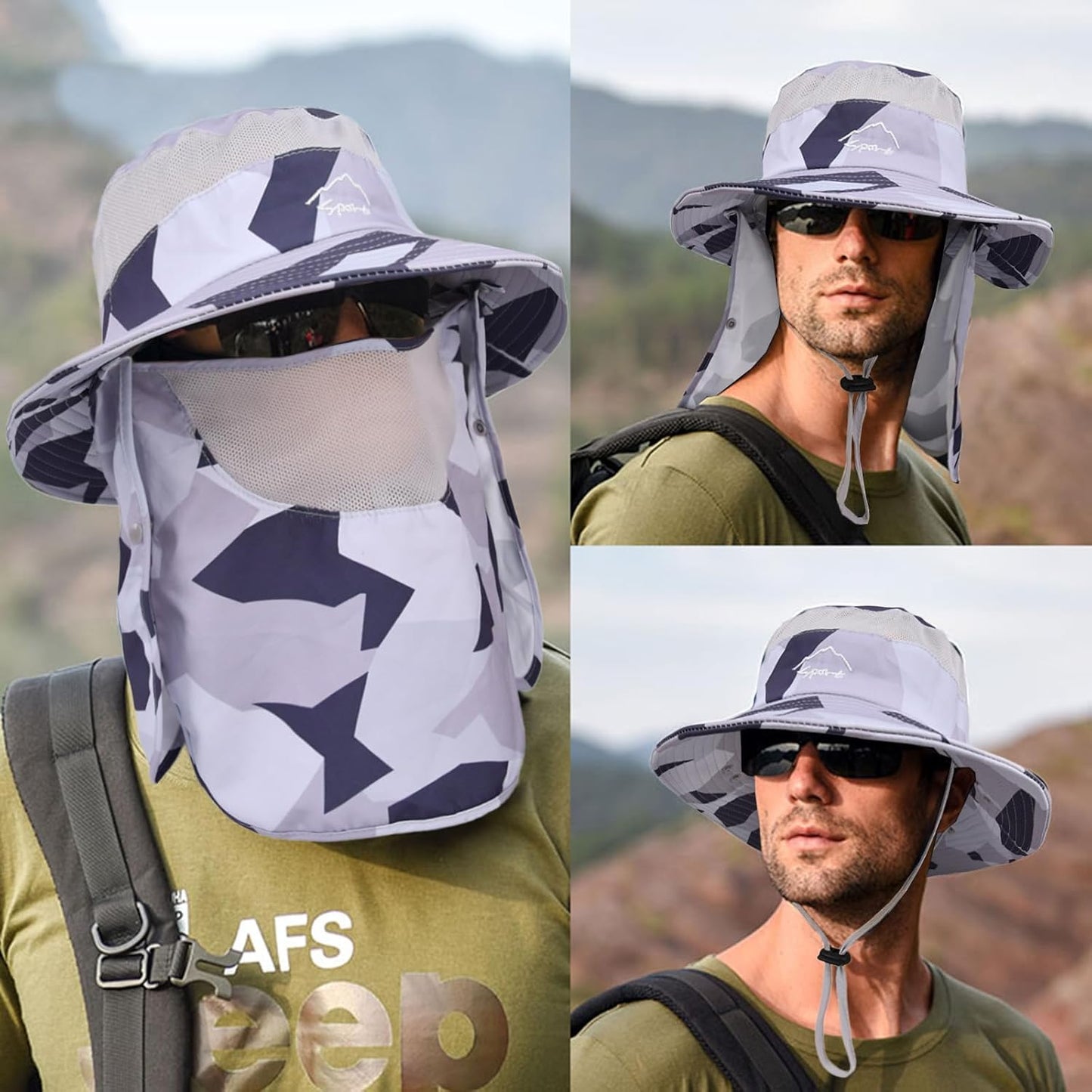 Sun Hats for Men Women Fishing Hat UPF 50+ Breathable Wide Brim Summer UV Protection Hat