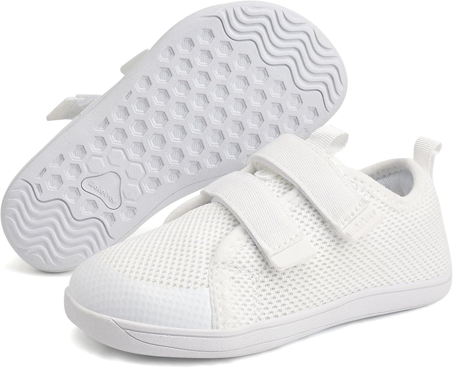 WateLves Toddler Little Kids Wide Barefoot Shoes The First Walking Shoes Girls Boys Breathable Zero Drop Minimalist Sneakers with Wide Toe Box Natural to Grow