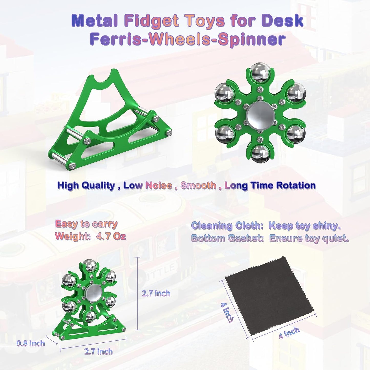 Desk-Fidget-Toys for Ferris-Wheels-Spinner: Metal Kinetic-Spinner 4mins, Cool-Gadgets for Kid Children Teen Adult EDC-Toy, ADHD Tools Cool-Stuff Stress Relief Gift for Office Home School Christmas