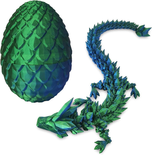 Dragon Egg, Easter Egg with Pet Dragon, 3D Printed Dragon, Crystal Dragon Fidget Toy, Articulated Dragon Eggs Fidget Toy Surprise for Adults