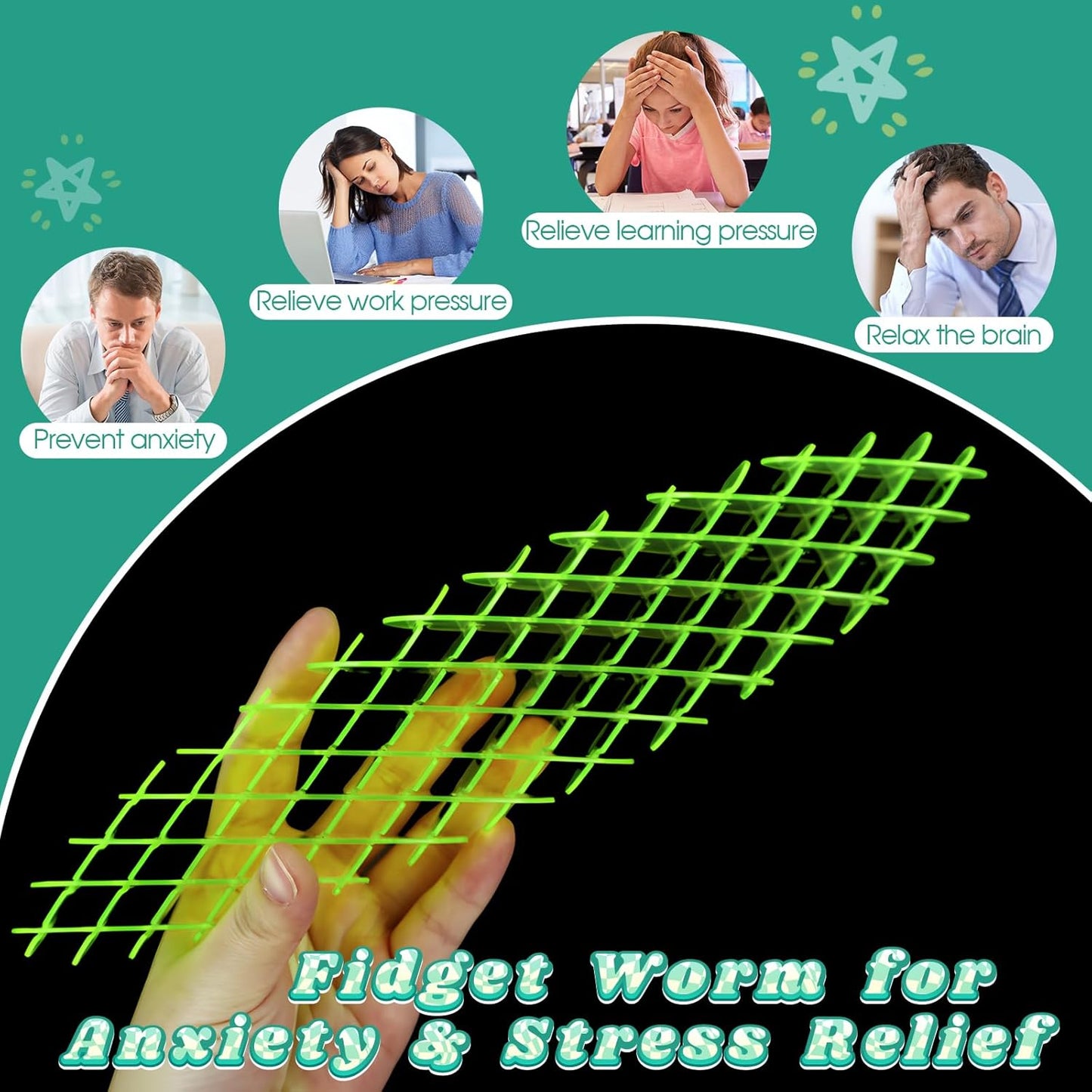 Fidget Worm Toy｜Sensory Slug Fidget Toy｜Funny Pocket Fidget Toy｜Fidget Toy for Kids&Adults｜Resistance Fidget Toy Anxiety&Stress Relief Toys