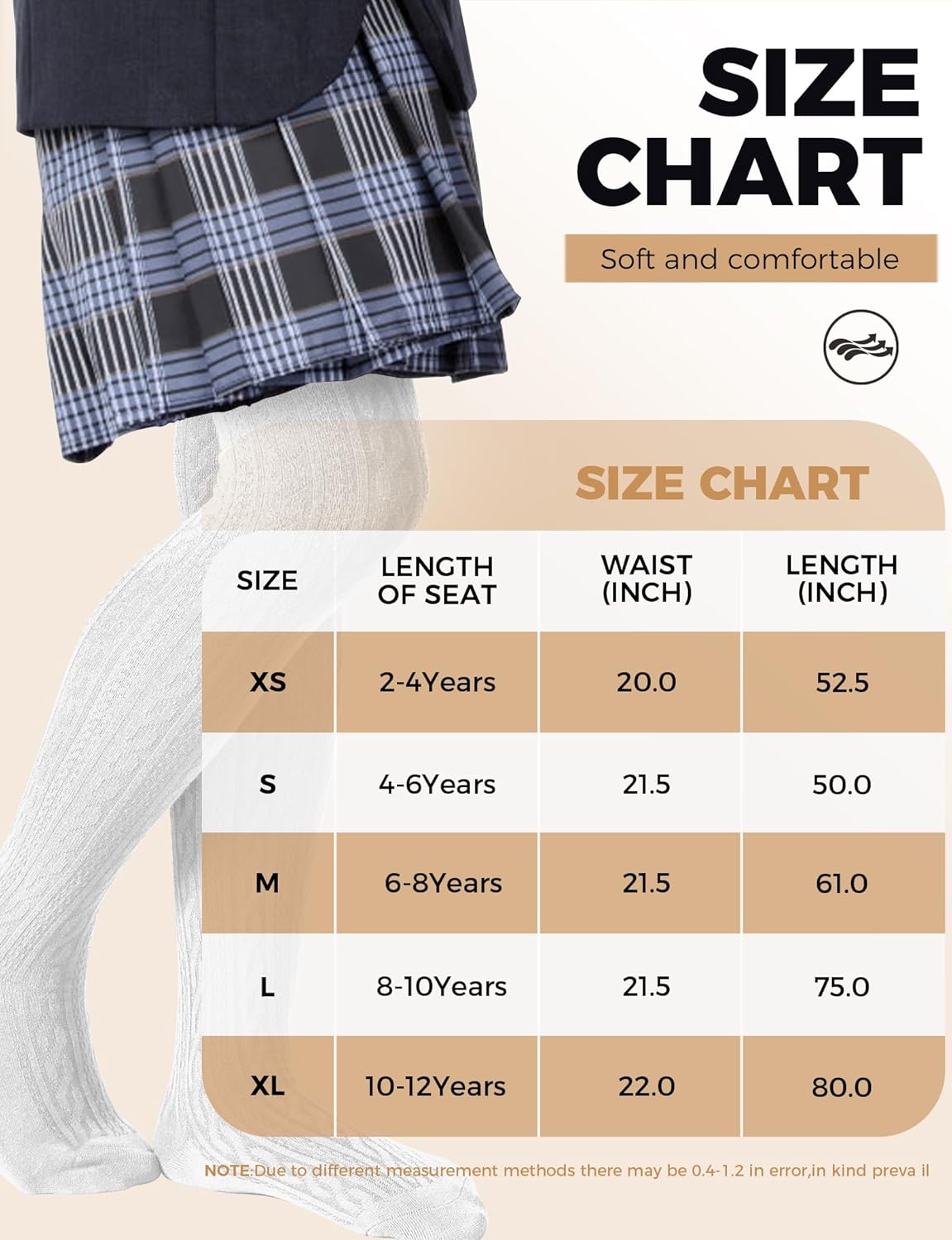 Baby Girls Tights Cable Knit Toddler Leggings Winter Solid Cotton Tights School Stockings 2 Pack 2T-12 Years