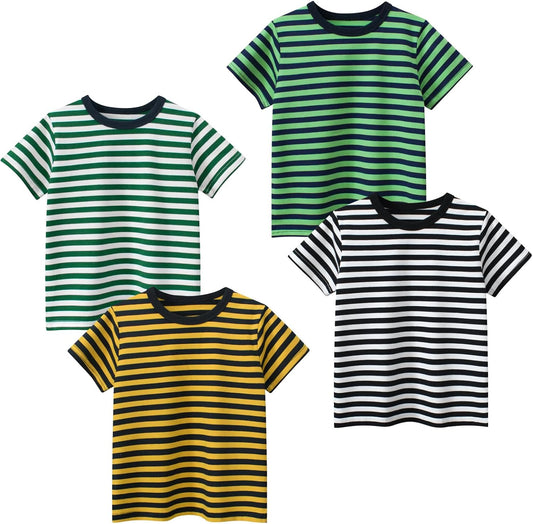 Boys' 4-Pack Excavator Short Sleeve Crewneck T-Shirts Top Tee Size 2-7 Years Toddler Boys' Value Pack Cotton T-Shirt