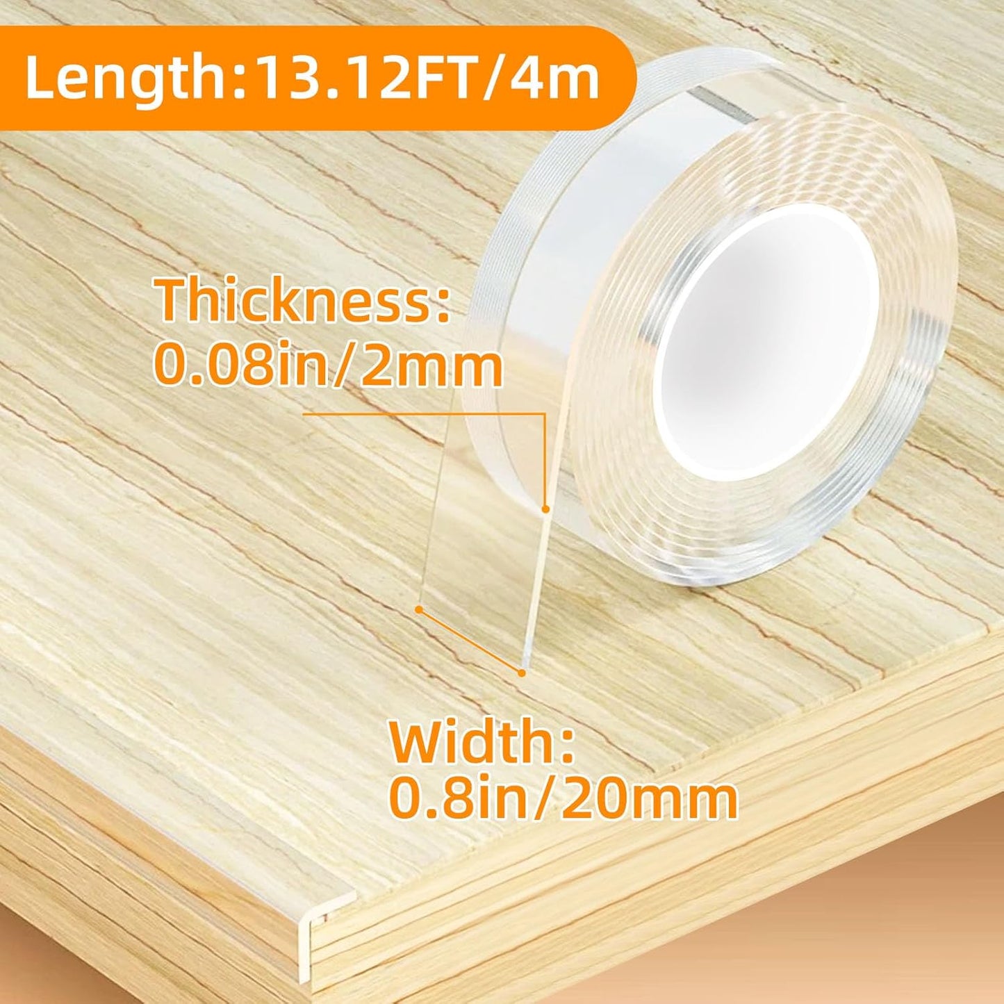 CHENYA Clear Edge Protector Strip Sharp Edge Wrap Cover Tape,0.8 in x 13.12 FT,Self Adhesive Protective Bumper Guards for Cabinet Door Desk Glass Table Bed Furniture, Kitchen Countertop, Waterproof