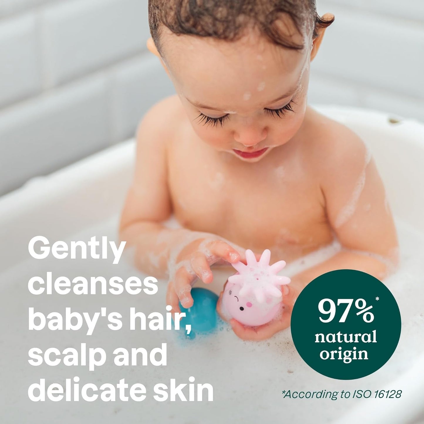 ATTITUDE 2-in-1 Shampoo and Body Wash for Baby, Fragrance-Free EWG Hypoallergenic Plant- and Mineral-Based Ingredients, Vegan and Cruelty-Free, Unscented, 16 Fl Oz