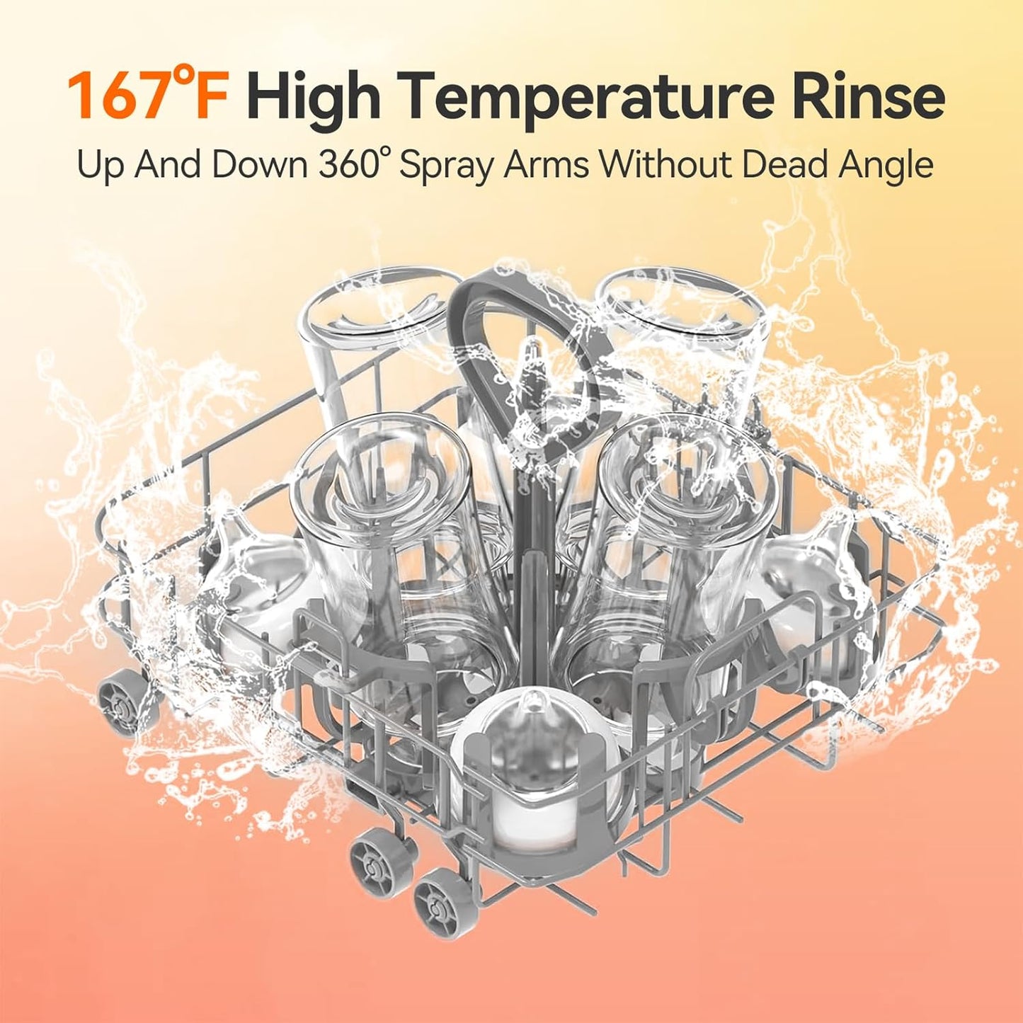 ICUIRE Baby Bottle Washer, Sterilizer & Dryer Pro, Newborn Essential for Parents One-Hand Operation, 4 Sterilize Modes for Baby Stuff, 3.2L Water Tank for Clean Bottles, Pump Part &Pacifiers, Baby Toy