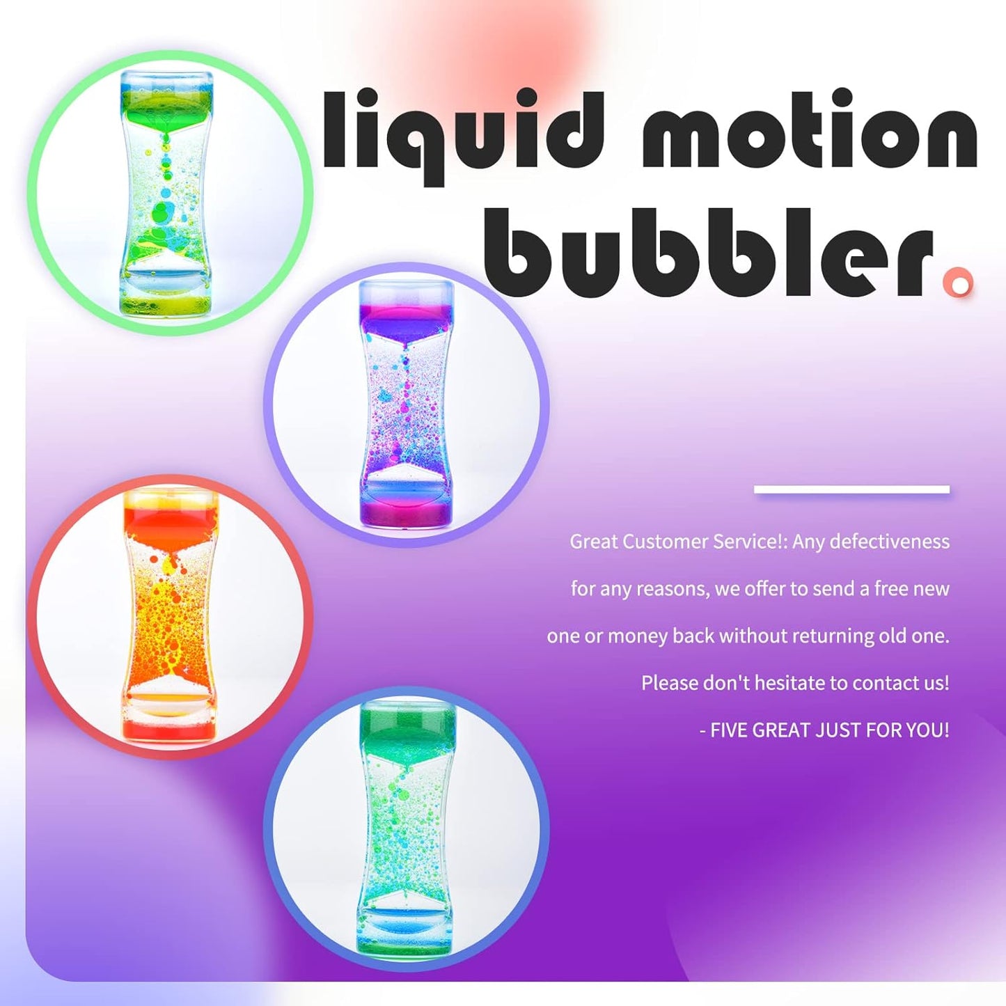Liquid Motion Bubbler Timer Sensory Toys for Relaxation, Water Timer Fidget Toy for All Age, Motion Bubble Toy Sensory Play for Office Home (Blue Pink & Blue Green, 2 Pack)