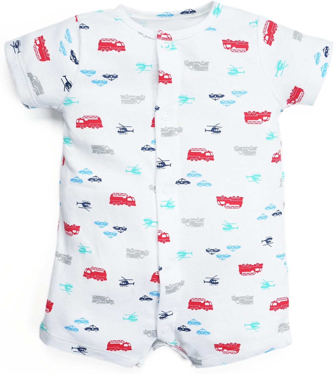 3-Pack 100% Cotton Baby Boy Rompers,0-24Months Short Sleeve Toddler Romper,Breathable Spring/Summer Clothes