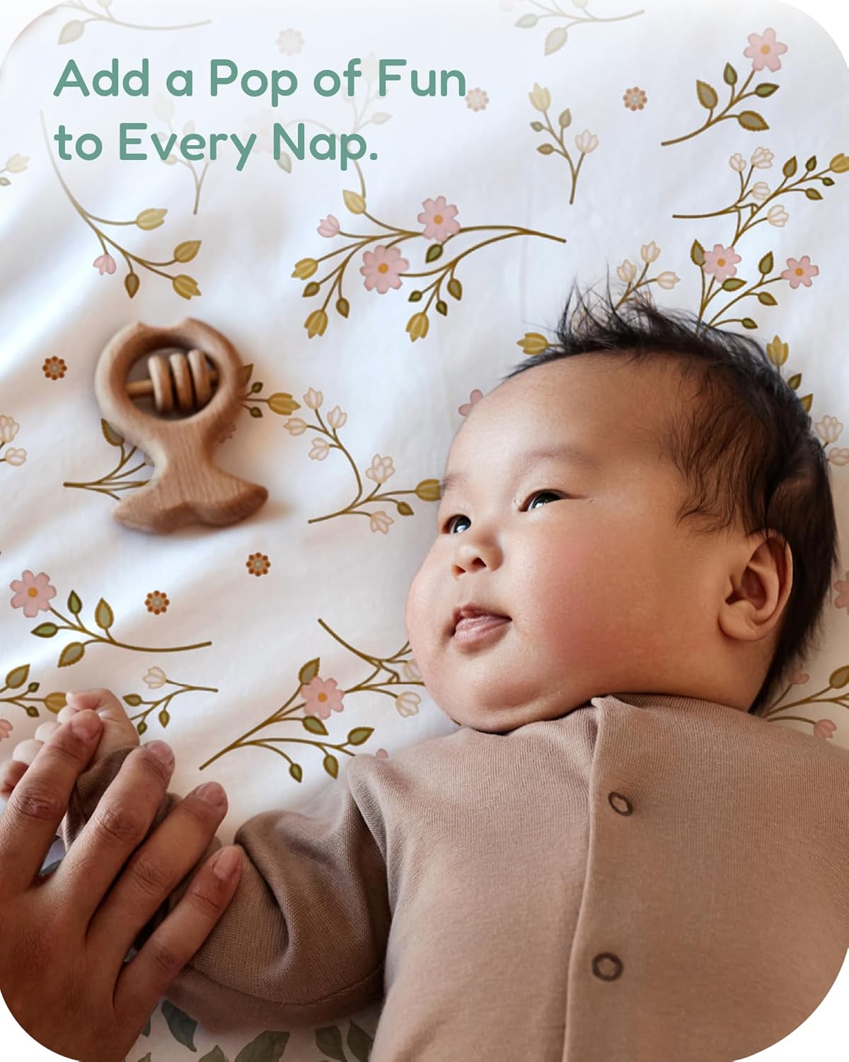 Pack and Play Sheets Fitted, Pink Vintage Floral&Beige, Soft and Safe, Hypoallergenic, 2 Pack for Baby Girls