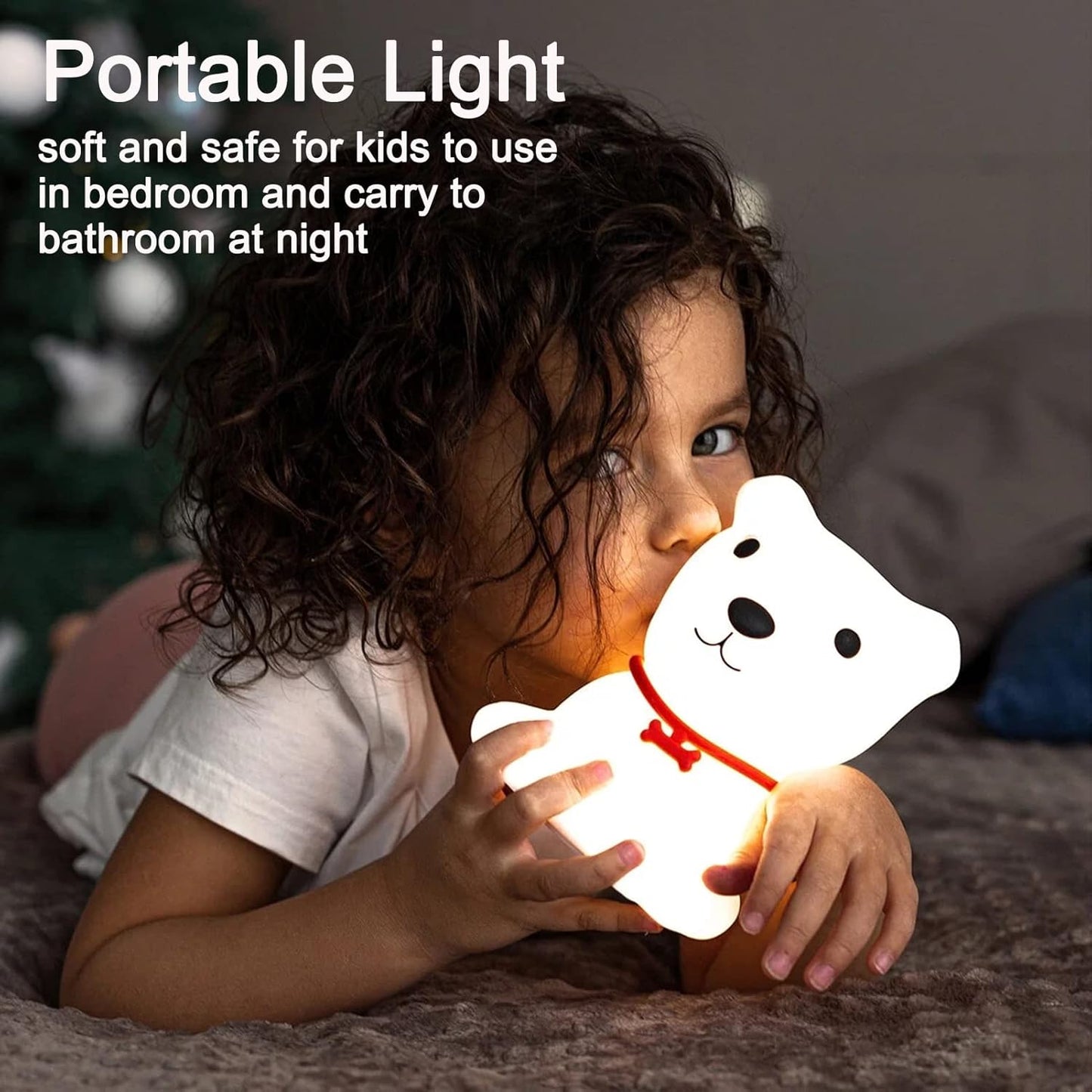 ZKLiLi Dog Night Light for Kids,Cute Night Lamp with 16 Colors Changing for Nursery,Squishy Silicone Dog Touch Lights for Toddler Room Decor,with USB Rechargeable,Gifts Stuff for Baby Girls and Boys