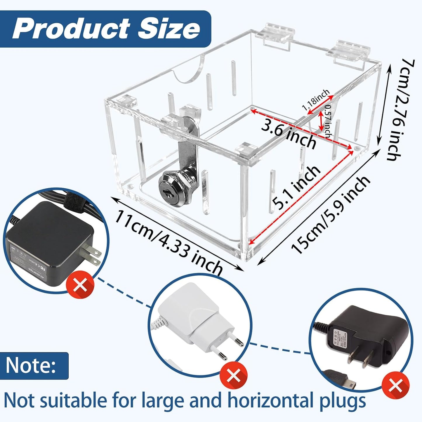 Smart Home Switch Cover Outlet Covers,Plug Covers for Electrical Outlets,Socket Covers for Outlets Fit 4.95" H X 3.35" W X 2.56" D or Smaller,Provide Extra Space Inside for Plugs,Adapters