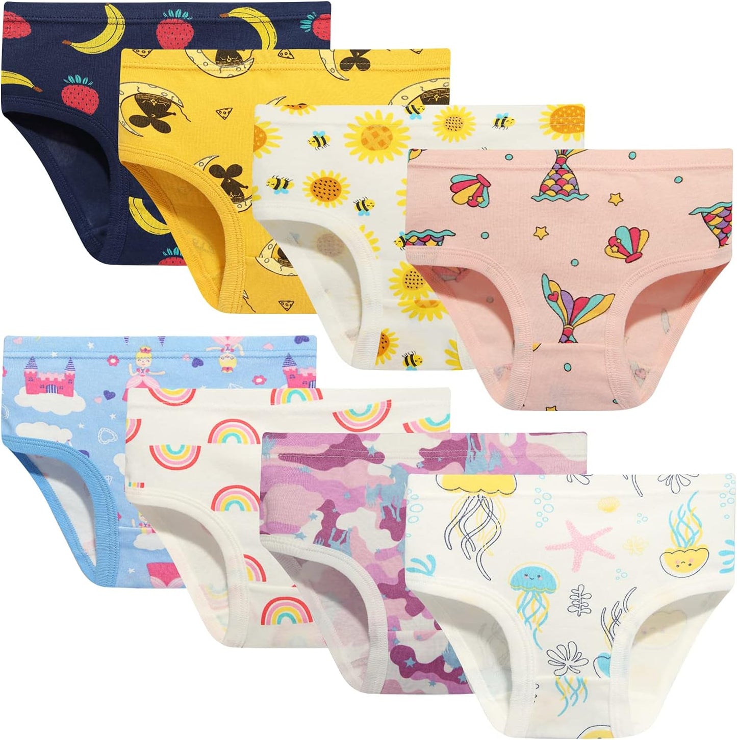 Girls' Cotton Brief Breathable Toddler Panties Kids Assorted Underwears 6-8 pieces