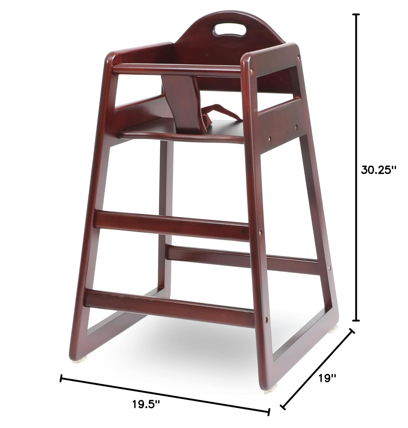 Wooden High Chair for Baby & Toddler – Restaurant-Style Stackable HighChair with Commercial Grade Solid Wood for Dining Table & Kitchen – Compact & Portable Design for Home & Restaurant Use - Cherry