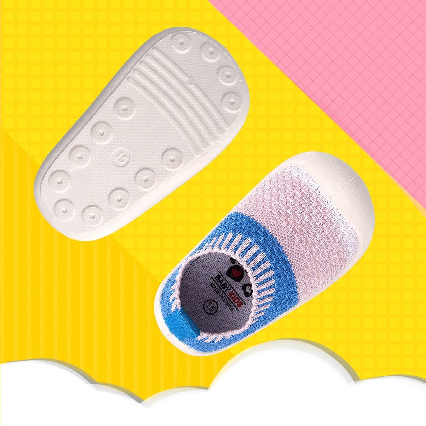 Baby First-Walking Shoes 1-4 Years Kid Shoes Trainers Toddler Infant Boys Girls Soft Sole Non Slip Cotton Canvas Mesh Breathable Lightweight TPR Material Slip-on Sneakers Outdoor