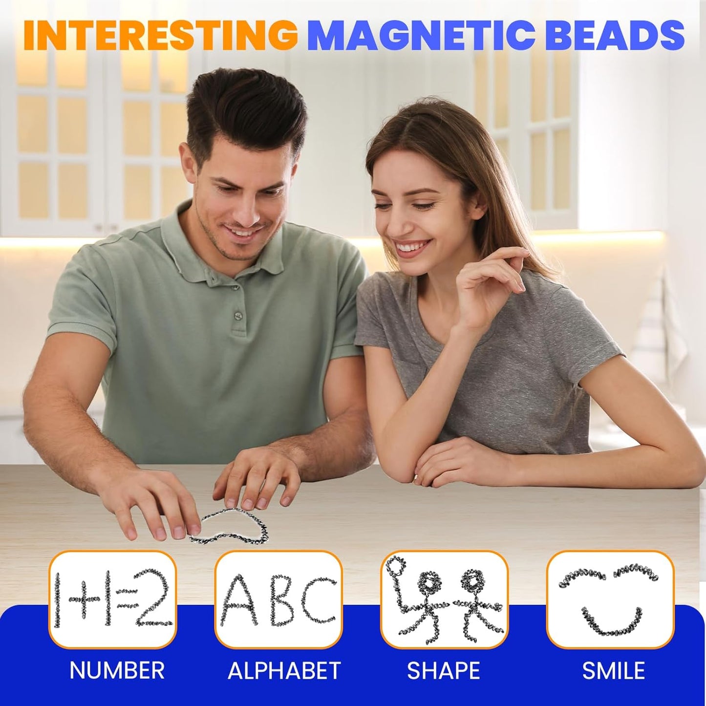 Magnetic Balls Over 600 PCS Mini Magnetic Putty, with 2 Big Smooth Magnetic Beads, Fidget Toys for Adult, Weak Ferrite Putty Desk Toys for Office (Black)