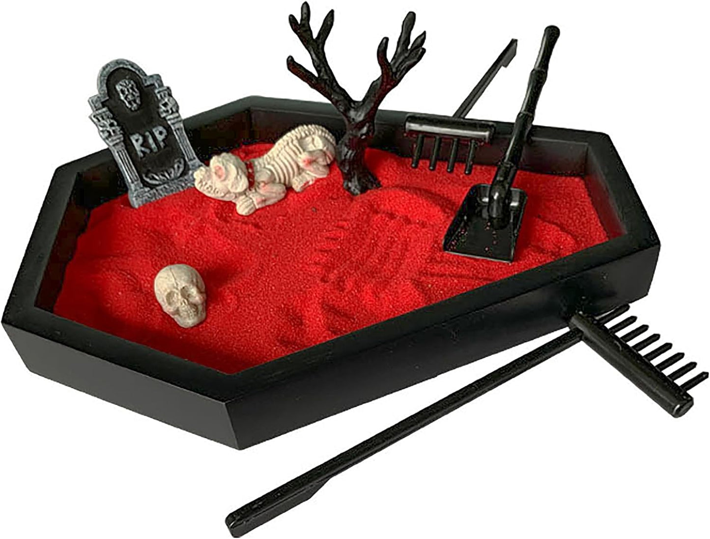 Halloween Office Decorations Coffin Zen Garden Kit for Desk Gothic Decor