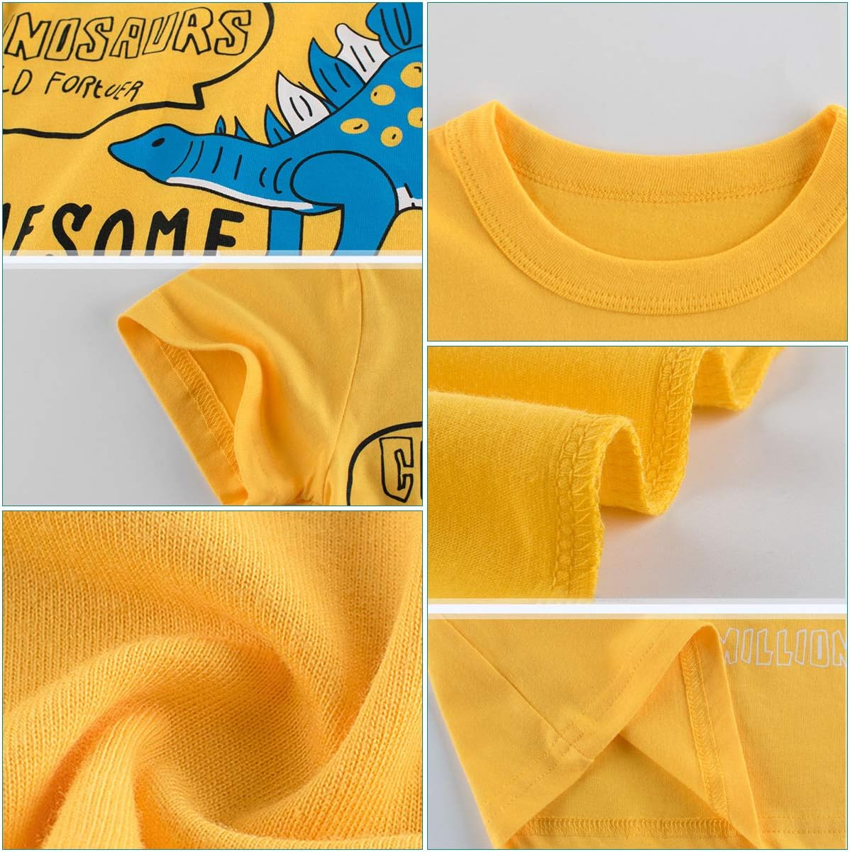 Boys' 4-Pack Excavator Short Sleeve Crewneck T-Shirts Top Tee Size 2-7 Years Toddler Boys' Value Pack Cotton T-Shirt