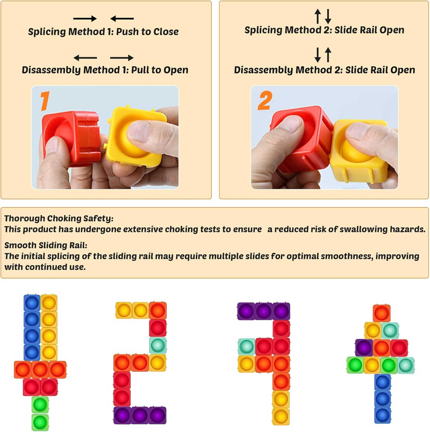 Giant Pop Blocks Bubble Premium Silicone Pop Fidget Blocks for Endless Joy and Education - Vibrant Pop Blocks for Imaginative Play and Puzzle Games-Toy Gift for Kids(16PCS-2)
