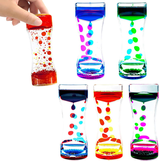 Liquid Motion Timer Bubbler for Adults, 5 Pack Desktop Sensory Fidget for Relaxation, Stress Relief and Anxiety Relief, Relaxing, Autism