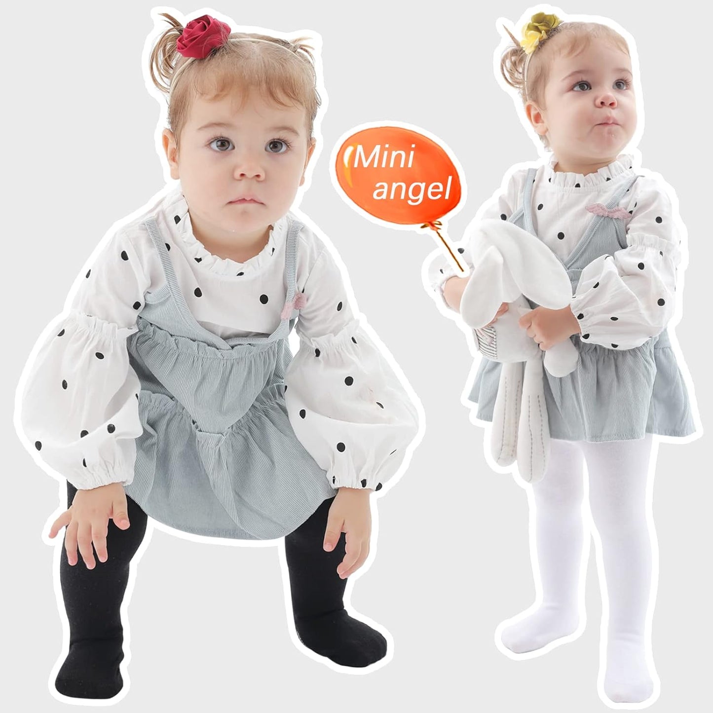 Mini angel Baby Tights Non Slip Baby Girl Tights Plain/Shoe-Look Leggings Seamless Pantyhose Warm Cotton Leggings Non-Skid