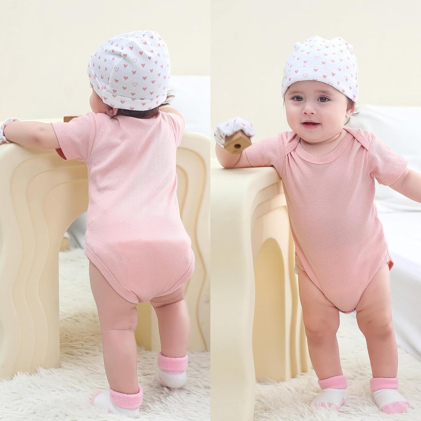 Baby Bodysuit and Pant Set Summer Ribbed Mix Match Infant Boy Girl Clothes Outfits