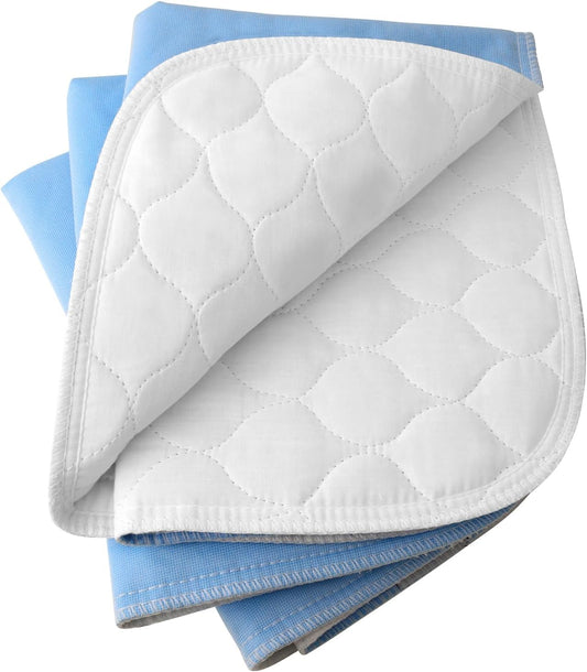 4-Layer Ultra Soft Quilted Bed Pads, 18" x 24" (3 Pack), Heavy Absorbency Underpad, Machine Washable, Mattress Protection for Elderly Seniors, Kid and Pets