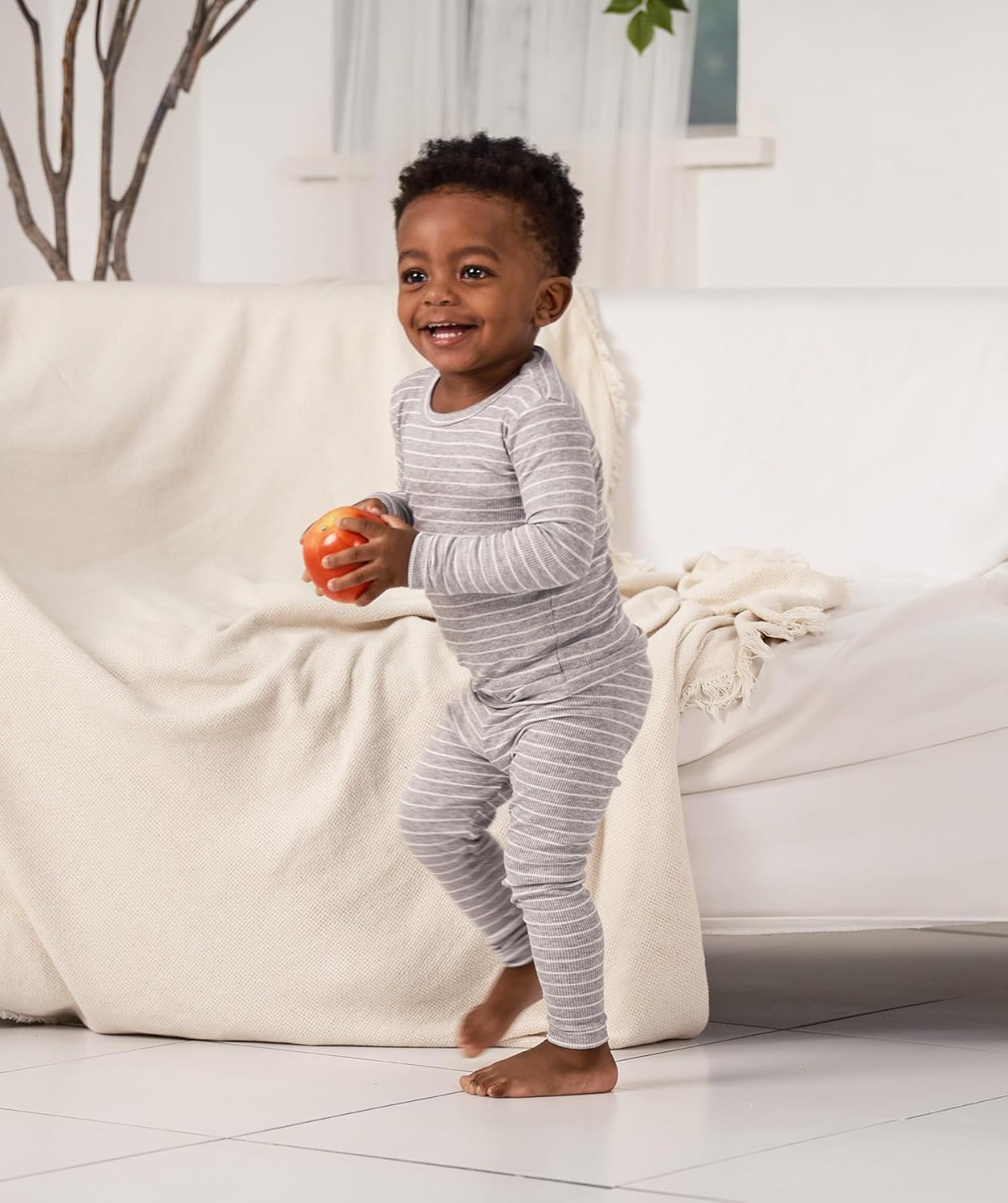 AVAUMA Stripe Pattern Baby Boys Girls Pajama Set Kids Toddler Snug fit Ribbed Sleepwear pjs for Daily Life Style