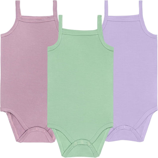 GUISBY Rayon Made from Bamboo Undershirt boy Girl Bodysuit for baby 3-Packs