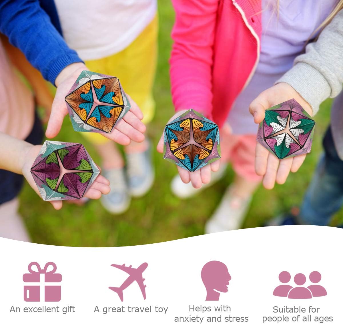 Euclidean Cube Fidget Toys for Kids, Desk Toy for Adults to Stay Calm and Focused, Magic Cube for Girls and Boys Over 3 Years Old