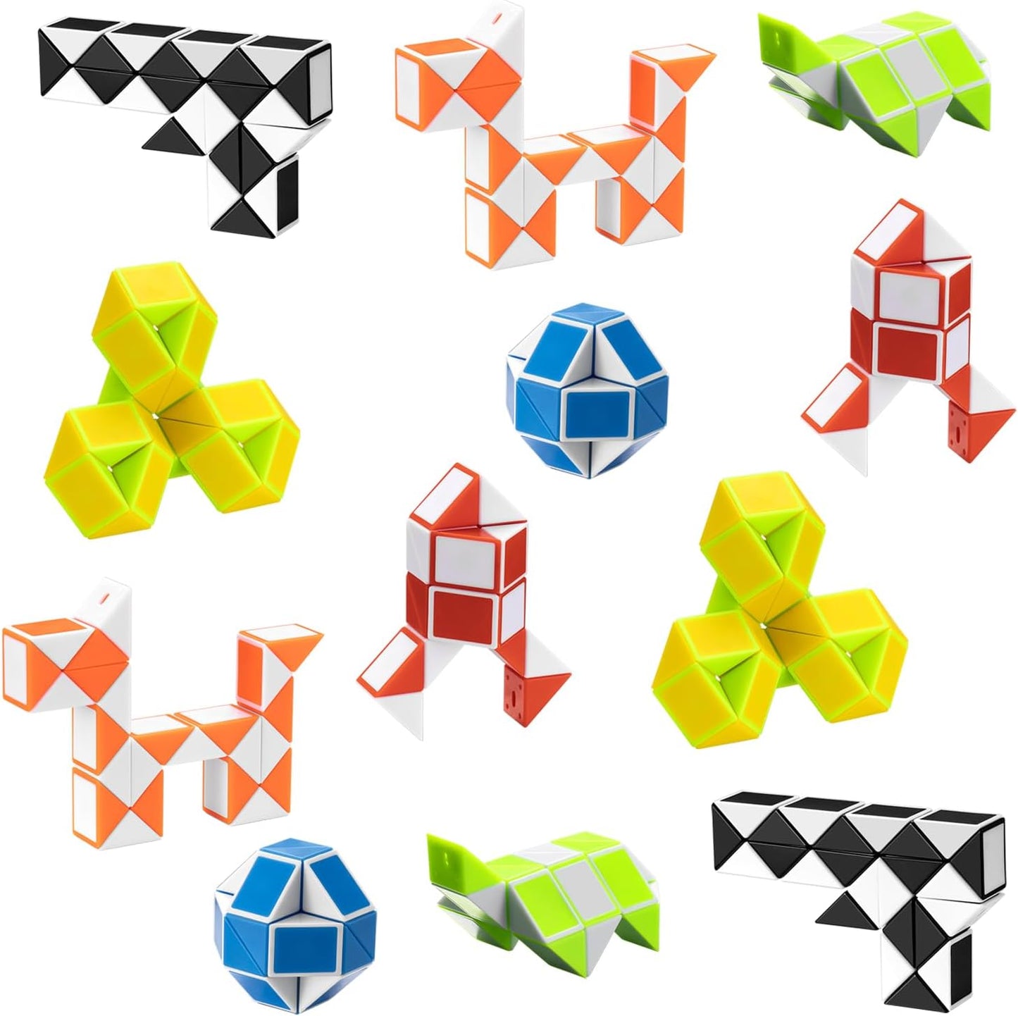 12pcs Party Favors, Fidget Snake Cube Mini Twist Puzzle, Goody Bag Stuffers, Prizes,Classroom Rewards,School,Birthday Gifts Kid,Teens Brain Teasers Speed Cube