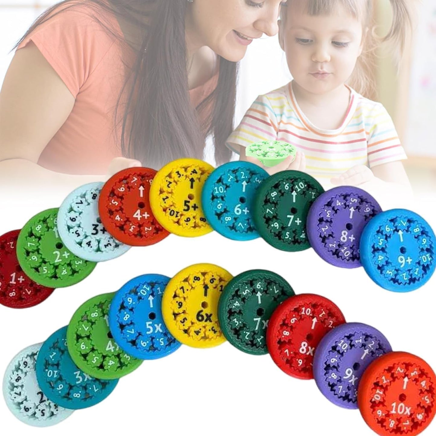 Math Fidget Spinners, 18pcs Math Fact Fidget Spinners,Round Math Fidget Spinner Math Learning & Early Education Toys Game