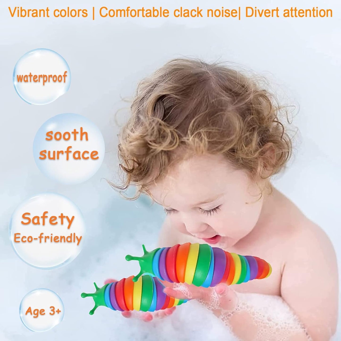 IFiwin Fidget Slug, Sensory Slug Fidget Toys for Autistic Kids & Adults, Autism Sensory Toys, Fidget Stress Toys,Toddler Toys,Christmas Stocking Stuffers, Birthday Gifts Party Favors