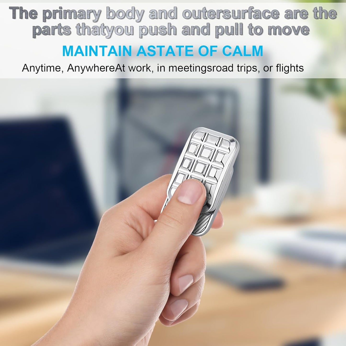 Fidget Slider EDC Adult Metal Fidget Toys ADHD Tool Anxiety Stress Relief Toys Fun Office Desk Toys Gifts for Boyfriend and Father (Silver)