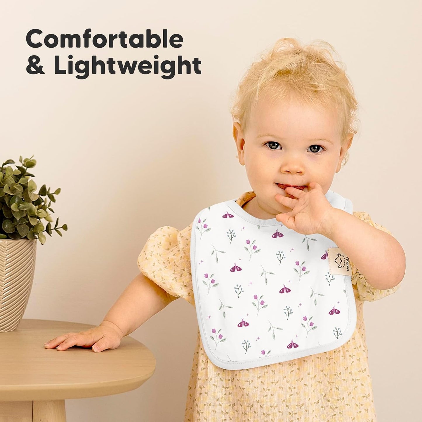 KeaBabies 8-Pack Organic Baby Bibs for Boys, Girls - Super Absorbent Cotton Drool Bibs for Baby Girl & Boy, Teething Toddler, Drooling Newborn, Ultra Soft & Machine Washable (Lunaris)