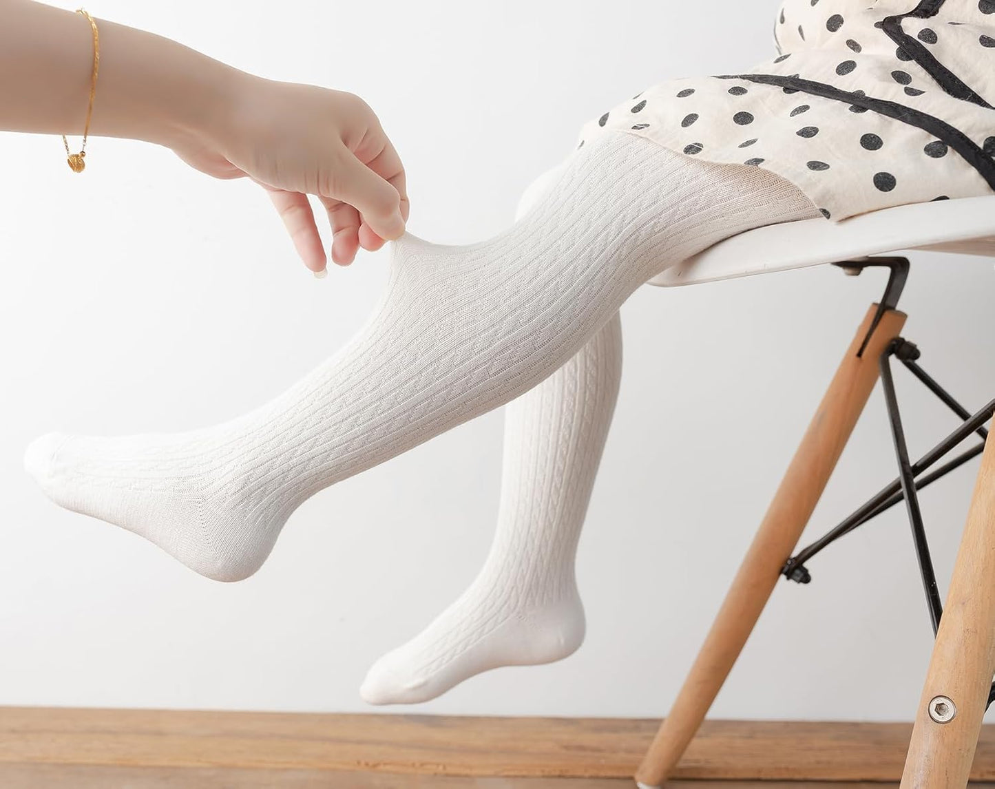 CHUNG Toddler Little Girls Cotton Tights Footed Thick Winter Cable Knit Legging Pantyhose Stocking